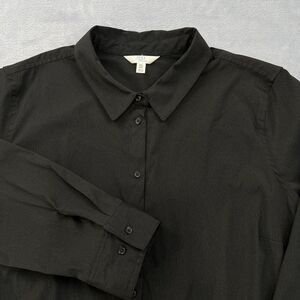 Time & Tru Black long Sleeve Button‎ Down Shirt Top Womens XXL Business Workwear